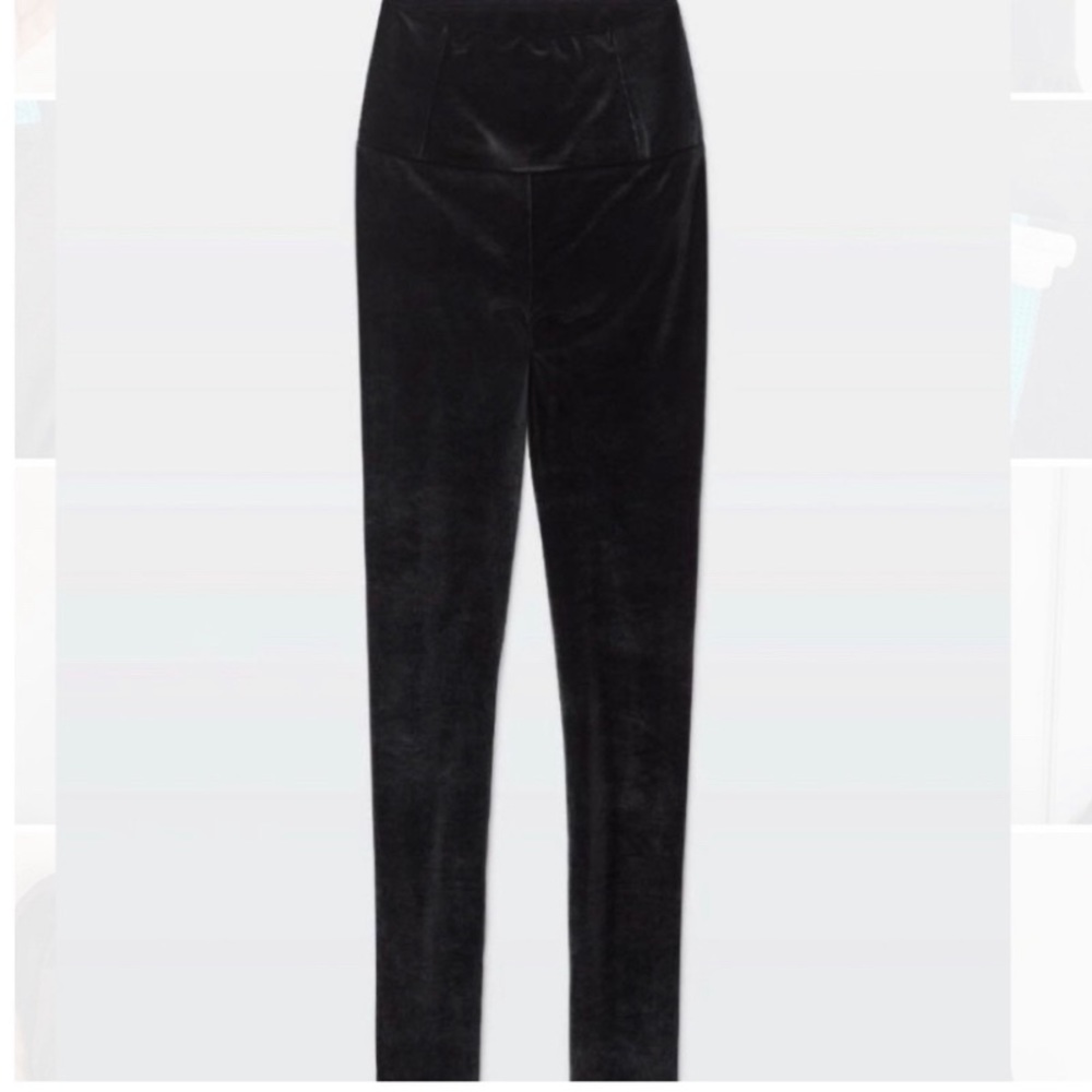 Wilfred free daria black velvet leggings high rise